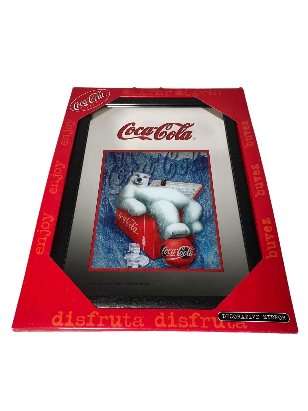 Coca Cola Polar Bear Mirror 1999 Vintage Decorative Rare Etsy