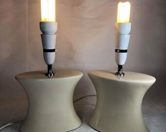 John Lewis Pair of John Lewis Bedside Table Lamp Vintage No Shade No Bulb Working 11 inch 