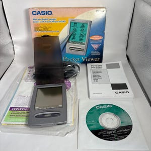 Vintage Casio PV-S460 Pocket Viewer PDA 4MB Complete Boxed Working Retro Digital Organizer PC Sync Cable Manual Cd