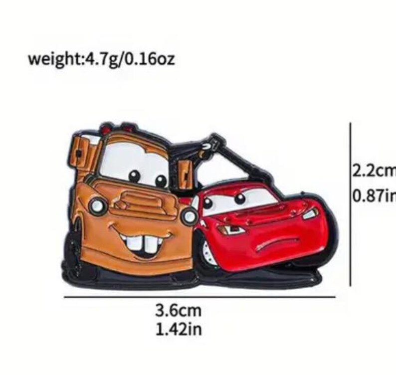Cartoon Tow Truck & Race Car Enamel Pin | Cute Car Duo Lapel Pin | Car ...