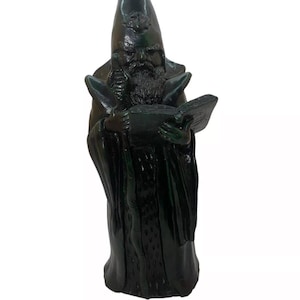 Medieval Wizard Sculpture Priory Castings Signed M J Kennedy Magus Seer Alchemy Figure Statue