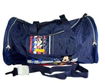 Sac de sport de voyage vintage Disney Mickey Mouse avec étiquettes, objet de collection rare
