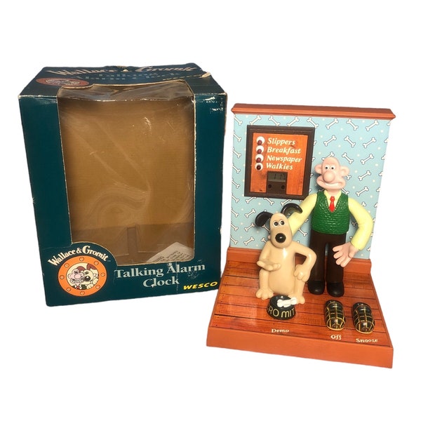 Wallace & Gromit Talking Alarm Clock Wesco Vintage Boxed with Instructions 1995