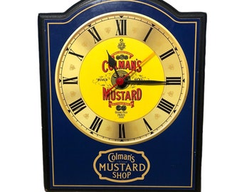 Vintage Colman's Mustard Shop Battery Operated Clock Advertising England