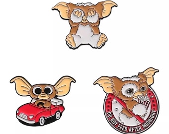 Gremlins Gizmo Pins - Juego no oficial de 3 pines de metal esmaltado, insignia de película clásica