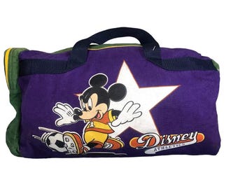 Walt Disney Athletics Weekend Bag Mickey Vintage Very Rare 80s Large