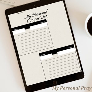 My Personal Prayer List | Journal | Digital and Printable | Prayer List Template | aesthetic journal