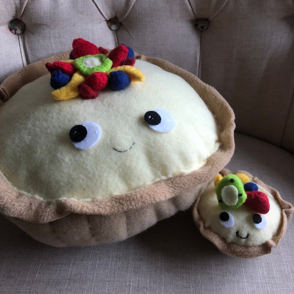 Tarte aux fruits en peluche (grande ou petite)