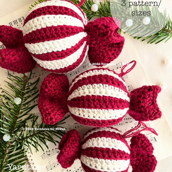 CROCHET PATTERN • Swirly Bauble No. 5 • 3 size Christmas ornament pattern