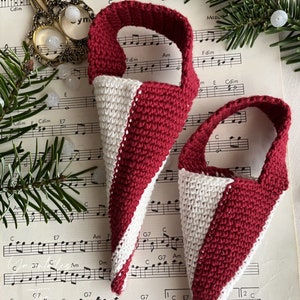 CROCHET PATTERN • Swirly Candy Cones. •  2 Size Christmas ornament pattern