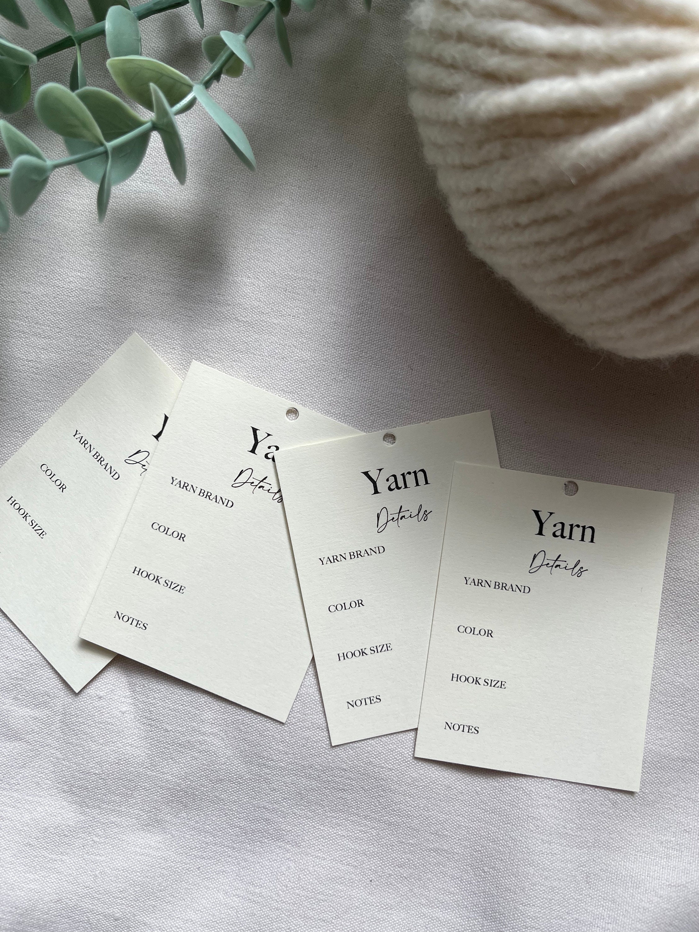 Yarn Details Printable PDF, US and DK Versions, Digital Download