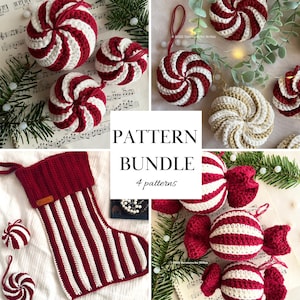 Crochet patterns • Swirly Baubles • Pattern bundle with 4 patterns • Crochet Christmas Baubles • The MOST popular Christmas crochetpatterns