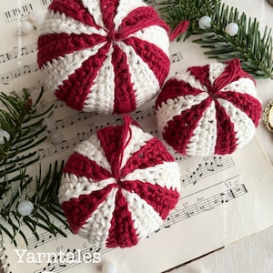 CROCHET PATTERN • Swirly Bauble No. 1 • 3 size Christmas ornament pattern