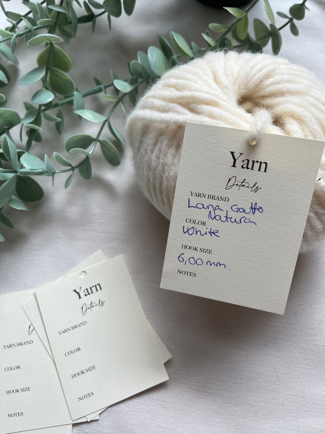 Yarn Details Printable PDF, US and DK Versions, Digital Download
