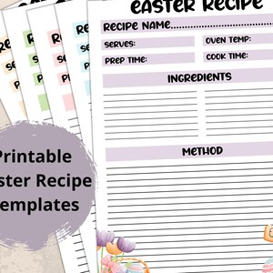 Printable Easter Recipe Template