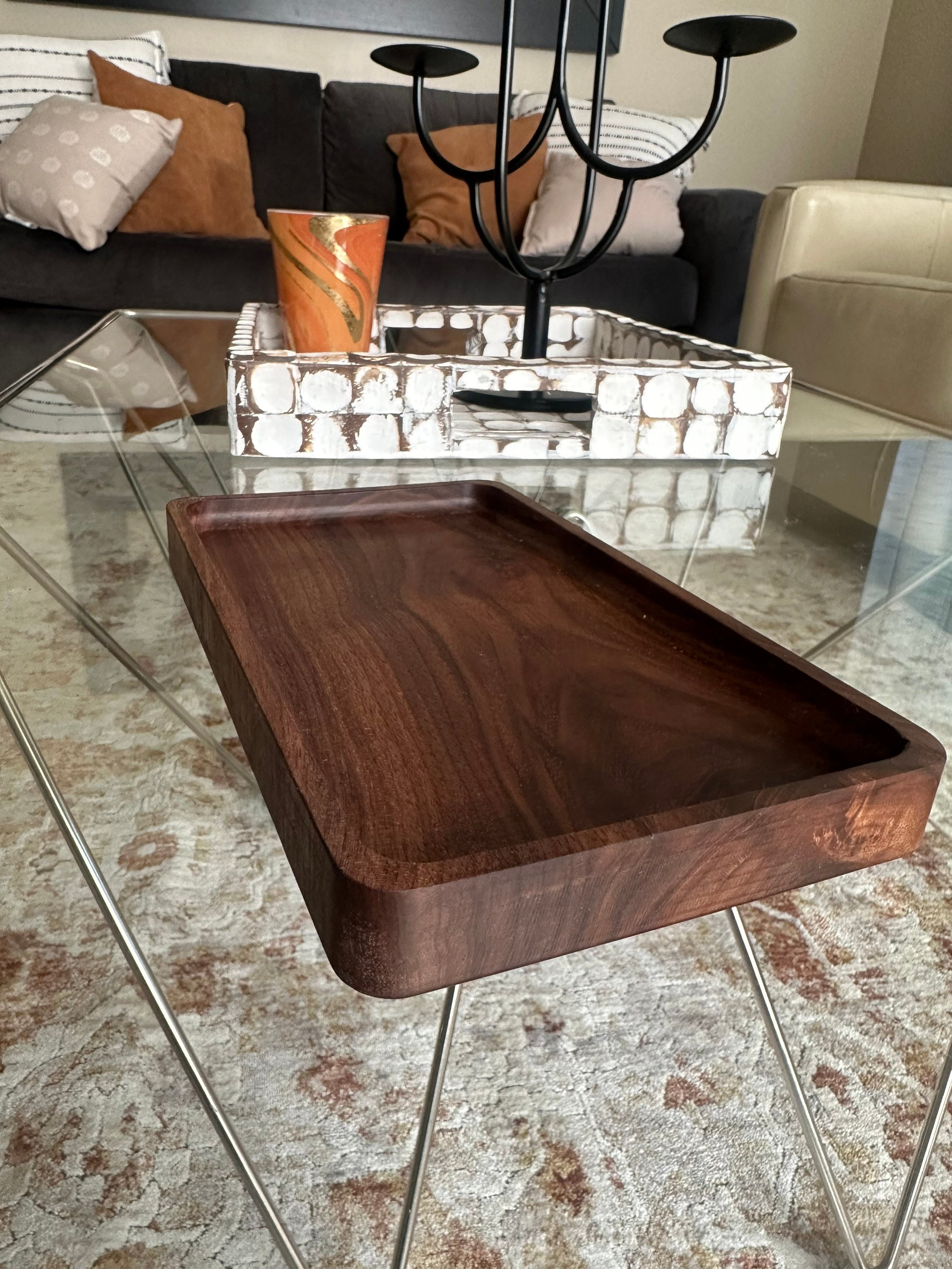 Walnut Catch All Trays, Walnut Tray, Decorative Tray, Jewelry Tray ...