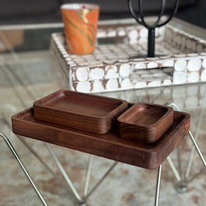 Walnut catch all trays, walnut tray, decorative tray, jewelry tray, wood catch all tray, valet tray.