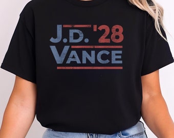 JD Vance 2028 Shirt, Vance shirt, Presidential Campaign Shirt, Retro Vintage Election T-Shirt, Vote JD Vance for President 2028