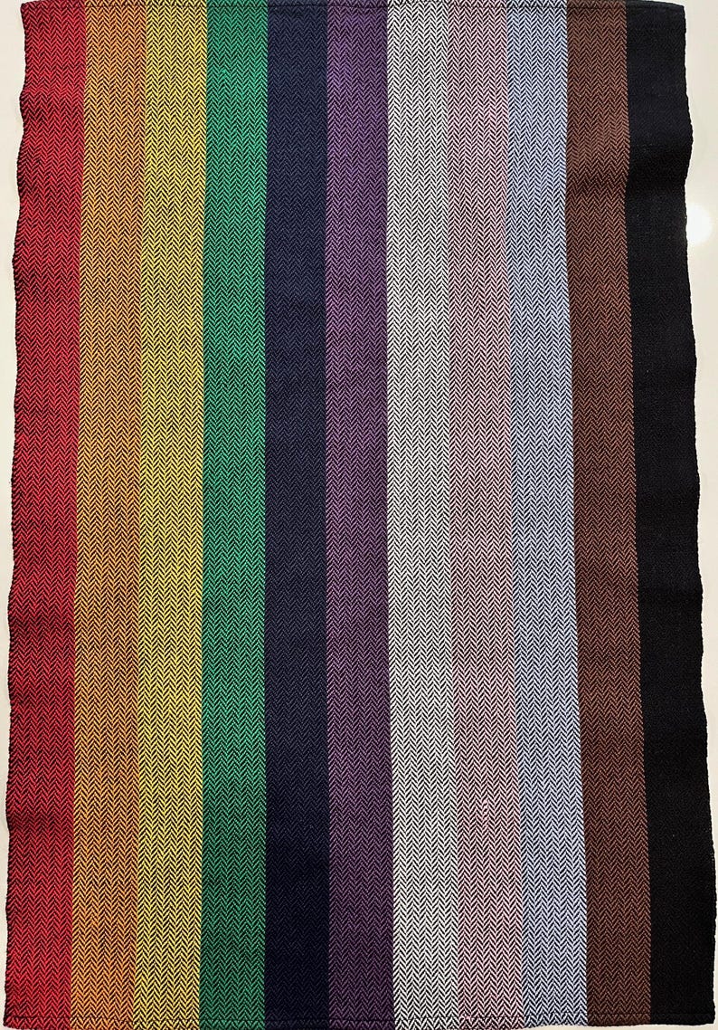 2025 Rainbow/Pride Handwoven 100% Cotton Kitchen /Hand Towels Kitchen/Hand - Black
