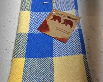 Block Plaid - "Noon" Handwoven 100% Cotton Kitchen/Hand Towel (Revised 02/25/2026)