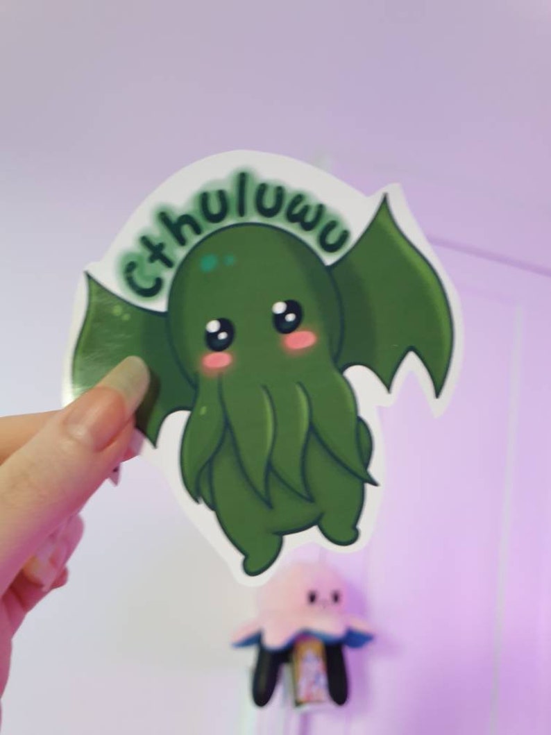Cthuluwu Cute Spooky Meme Sticker Cthulhu Inspired Kawaii Tentacle cthuluwu-cute-spooky-meme-sticker-cthulhu-inspired-kawaii-tentacle