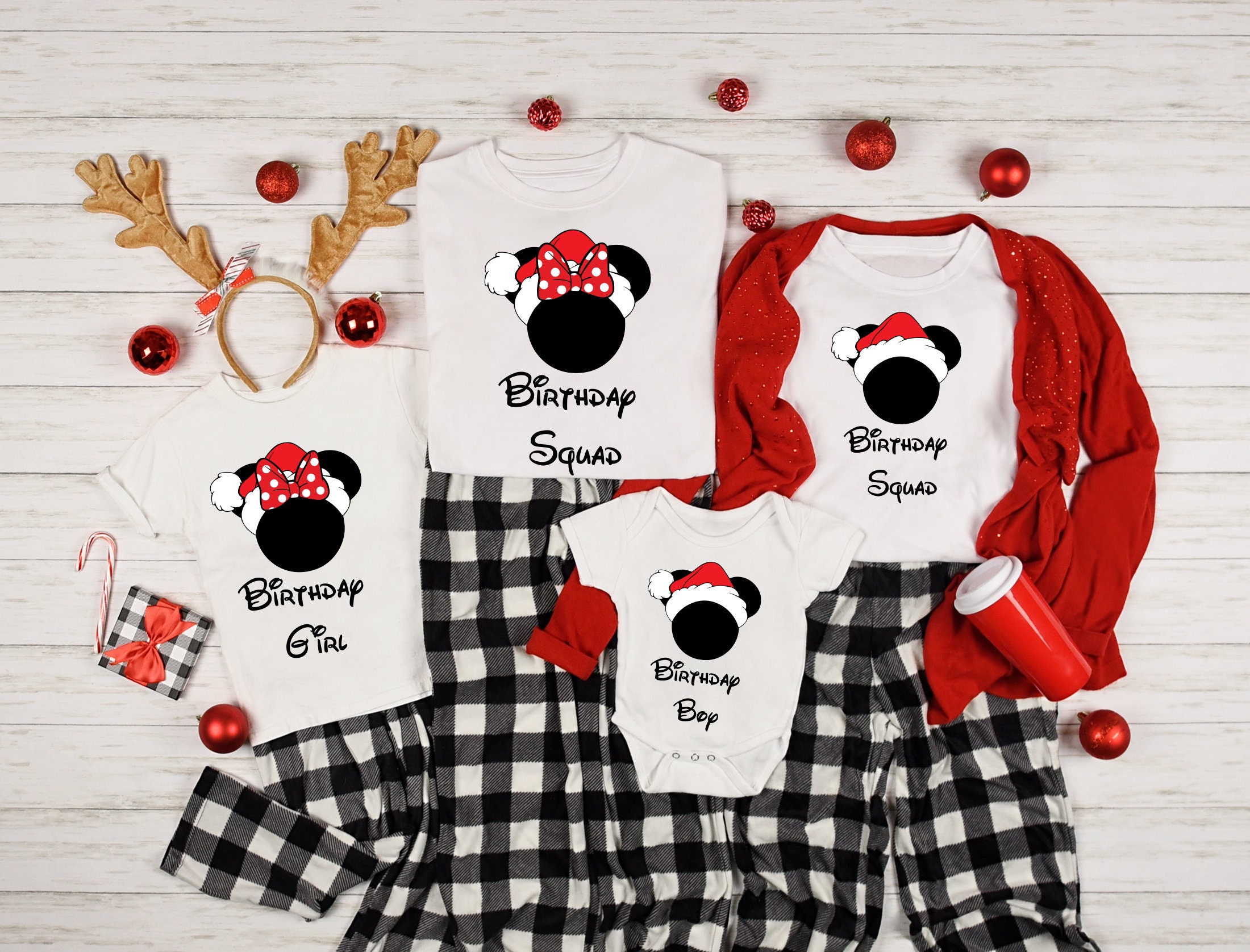 Discover Christmas Disney Birthday Shirt, Christmas Disney Birthday Family Shirts,Birthday Squad