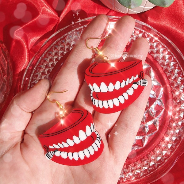 Chattering Teeth Acrylic Earrings