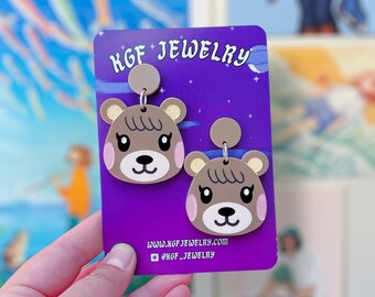 Maple Villager Handmade Acrylic Dangle Statement Earrings & Keychains