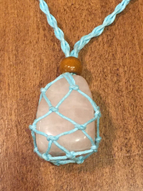 Hand Made Stone Holder Necklace, Interchangeable Necklace, Adjustable Necklace, Size S M L, Macrame Crystal Pouch