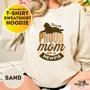 Custom Newfie Dog Mom Sweatshirt, Personalized gift for Newfoundland dog owner,  lover gift, retro dog owner shirt, birthday Newfie gift,tee