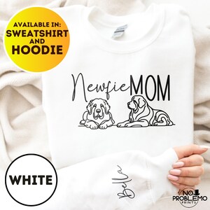 Custom Newfie Dog Mom Sweatshirt, Personalized gift for Newfoundland dog owner, lover gift, retro dog owner shirt, birthday Newfie gift,tee