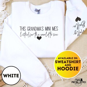 Personalized Grandma Sweatshirt, Custom Nana Sweater, Grandkids names on sleeve, Mother&#39;s Day Gift, Gift For Grandmother, Mamaw Hoodie