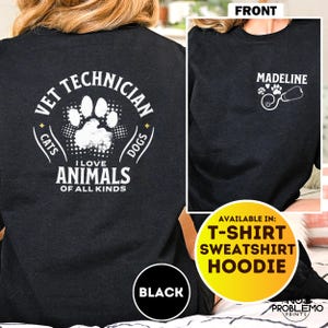 Custom Veterinary Technician Sweatshirt, Personalized Vet Tech Shirt, Veterinarian Graduation Gift, Animal Doctor Sweater, Vet Medicine Tee