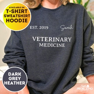 Custom Veterinary Technician Sweatshirt, Personalized Vet Tech Shirt, Veterinarian Graduation Gift, Animal Doctor Sweater, Vet Medicine Tee