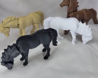 3D Printed Articulating Horse: PLA Desk Toy Decoration