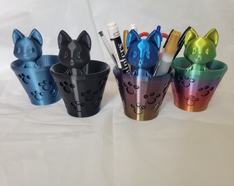 Cat Pen Holder 3D Printed