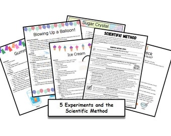 Scientific Method and Five Experiments | Oobleck | Blowing Up a Balloon-Chemical Reactions | Sugar Crystals | Ice Cream | Osmosis | Science