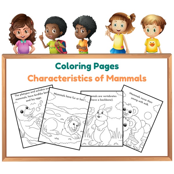 Digital Coloring Pages | Characteristics of Mammals | Mammal Coloring Pages | Kids Coloring Book | Printable Coloring Pages | Mammal Facts