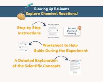 Blowing Up Balloons Science Experiment: Chemical Reactions (Digital Download)