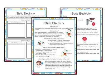 Static Electricity Science Experiment: Atoms and Molecules (Digital Download)