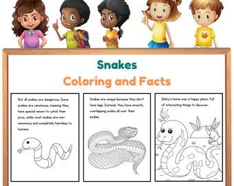 Libro da colorare sui serpenti / Attività scientifica divertente (PDF)