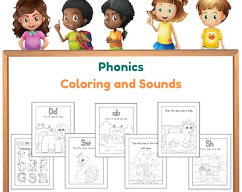 Phonics Coloring Pages: Learn Sounds Activity (Digital Download)