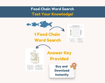 Food Chain Worksheet: Science Vocabulary Word Search (PDF)