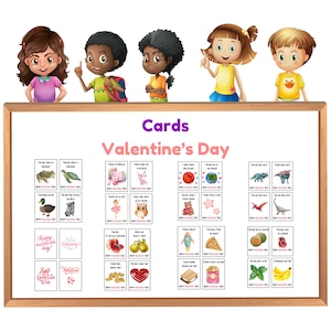 Printable Valentine&#39;s Day Cards | Kids Valentine&#39;s Day Cards | Instant Download | Digital Valentine Cards