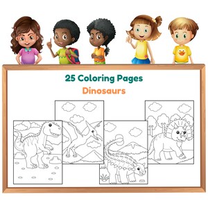 Digital Coloring Pages | Dinosaur Coloring Pages | Kids Coloring Pages | Printable Coloring Book | Kids Coloring Pages | Coloring Book