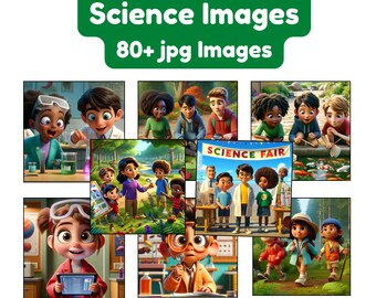 AI Science Classroom Images | Biology, Chemistry, Astronomy (Digital Download)