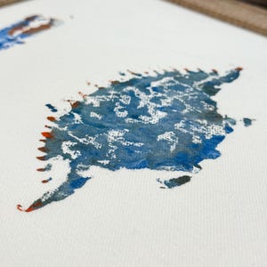 Original Blue Crab Gyotaku Art – Coastal Wall Decor – Nautical Beach House Art – Framed Crab Print – Handmade Marine Life Art