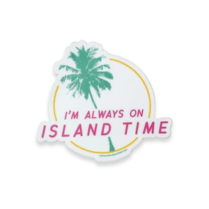 Tropical Vibes Vinyl Sticker with Palm Tree - Weatherproof & Scratch Resistant