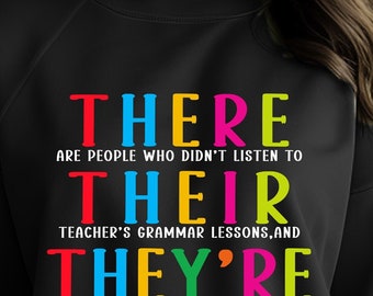 Funny Grammar Teacher SVG, English Teacher PNG (Digital Download)