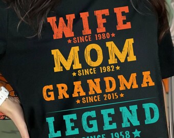 Arquivo SVG personalizado para esposa, mãe, avó e lenda - Presente para o Dia das Mães (Download Digital)